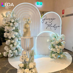 Soporte de Fondo Acrílico Blanco Personalizado LEDA, Desmontable, de Múltiples Capas, para Decoración de Bodas, Arco de Fondo - Product Image 1