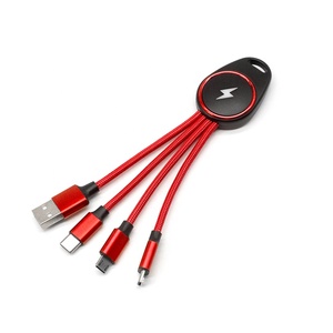 Cadeaux tendance 2026, produits promotionnels, cadeaux avec logo LED, ensembles de câbles de charge USB 3 en 1, accessoires pour téléphone portable - Product Image 4