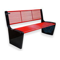 Banc d'extérieur moderne HYX personnalisé pour entrée de parc, en acier galvanisé et revêtement en poudre de polyester