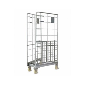 <span class=keywords><strong>Cage</strong></span> de stockage en acier assemblée à quatre roues avec plateforme de personnalisation OEM, conception de conteneur à roulettes - Product Image 1