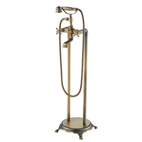 Robinet de baignoire classique noir en laiton antique, à poignée croisée, pour hôtel et villa
