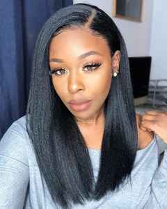 2020 plus Chaud Produit De Vente Crépus Droite Perruque De Cheveux Humains Faisceaux Avec Fermeture Vierge Vierge Brésilienne <span class=keywords><strong>Yaki</strong></span> Pour Les Femmes Noires - Product Image 1