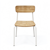 Chaise de salle à manger commerciale empilable avec assise et dossier en contreplaqué courbé, structure métallique, chaise d'appoint pour restaurant, vente en gros pour hôtels