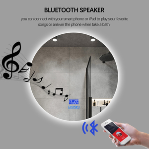 <span class=keywords><strong>Espejo</strong></span> de Baño Redondo Inteligente con <span class=keywords><strong>Bluetooth</strong></span>, Montado en la Pared, con 3 Temperaturas de Color, Regulable, Retroiluminado, Impermeable, Antivaho, con LED - Product Image 3