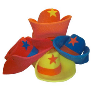 קרנבל מסיבה פסים ספוג קצף קאובוי כובע mh38 עבור חוף מזדמן סצנות בחוץ - Product Image 1