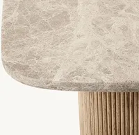 Table de salle à manger rectangulaire en pierre de Mulholland Sassanid OEM design contemporain en chêne américain marbre emperador espagnol fabriqué à la main