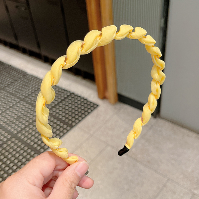 Fascia per capelli con garza di colore giallo brillante