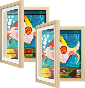 Cadre pour l'art des enfants, cadres pour œuvres d'art des enfants, ouverture frontale interchangeable, cadre de rangement pour photos d'enfants pour mur, pour ranger les travaux manuels, les dessins - Product Image 1