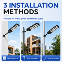 Lampadaire Solaire Écologique 1000W avec Télécommande et Détecteur de Mouvement pour Routes, Villas et Parcs