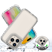 Étui de téléphone portable trois-en-un en acrylique transparent anti-chute pour iPhone 16 Pro Max 15 14 13 12 11 XR XS 6 8 Plus SE2 SE3