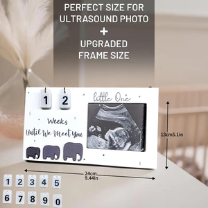 Our Warm Picture Frame Unique Gift for Expecting Mom Parents <strong>Ultrasound</strong> Photo Frame Countdown <strong>Weeks</strong> Made of MDF - Product Image 6
