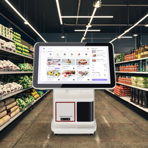 Nhà Máy Giá 15.6 inch All-in-One Android hệ thống POS với <span class=keywords><strong>DDR3</strong></span> màn hình cảm ứng hiển thị và máy in New Màn hình kép POS thiết bị đầu cuối - Product Image 1