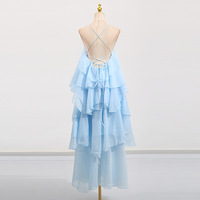 Robe longue sexy pour femme, dos nu, sans bretelles, sans manches, style minimaliste, patchwork floral, style doux pour les occasions de jour
