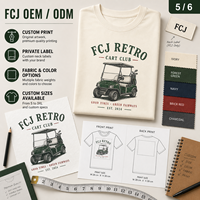 T-shirt décontracté pour hommes, coupe décontractée, en coton doux et respirant, avec logo personnalisé et impression club de golf, pour golfeurs (OEM/ODM)