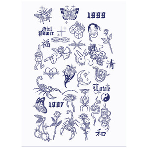 Adesivi per Tatuaggi Temporanei Senza Filigrana con Lettere dell'Alfabeto per Body Art Semi-Permanente - Product Image 3