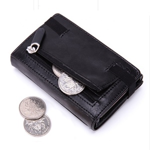 Portafoglio multifunzionale in pelle PU RFID block in alluminio fascia elastica <span class=keywords><strong>3</strong></span> volte portafoglio ad alta capacità - Product Image 3