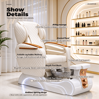 Fauteuil de pédicure de luxe Grandriver avec brumisateur électrique, chaise de pédicure Thera Mist pour salon de manucure, fauteuil de massage pour pédicure et spa des pieds