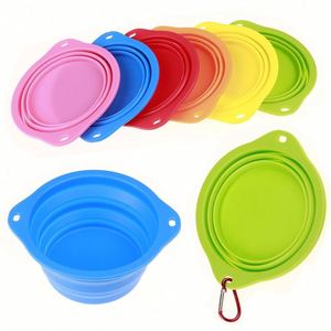 Custom Advertising Gifts Outdoor Foldable <b>Silicone</b> Pet <b>Mat</b> Bowl Dog Bowls Round - Product Image 1