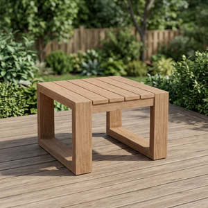 Mesa de Comedor Rectangular Moderna de Madera Maciza, Diseño Resistente al Agua, Ecológico y Duradero, No Requiere Ensamblaje, para Restaurante/Exterior - Product Image 3