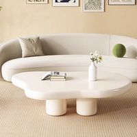 Table basse de salon blanche incurvée irrégulière de style scandinave post-moderne artistique