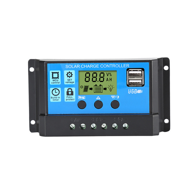 PWM Solar Charge Controller 10A 20A 30A 40A 50A 60A 12V 24V Power Lithium Battery Solar Controller