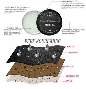 WOODSON Mink Oil <span class=keywords><strong>Leather</strong></span> Cleaner Conditioner — Водостойкий бальзам для кожи для смягчения, восстановления и защиты - Product Image 4