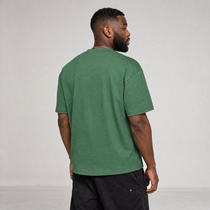 T-shirt col rond vintage personnalisé avec logo, impression hip-hop, délavé à l'acide, 100% coton, streetwear pour hommes - Product Image 2