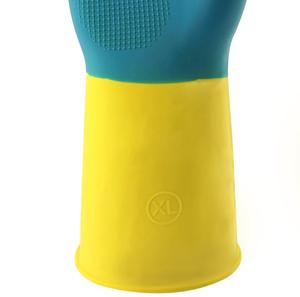 قفازات لاتكس مزدوجة اللون 50-31 جم صناعية مقاومة للماء ثقيلة ميكانيكية مريحة قابلة لإعادة الاستخدام آمنة متوسطة الحجم - Product Image 5