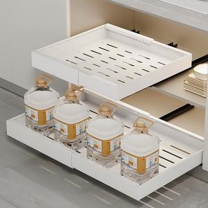 Niet-Geperforeerde Intrekbare Kast Met Uittrekbare Mand Opbergrek Gootsteen Lade Kom Mand Staand Type Keuken Opbergrek - Product Image 5