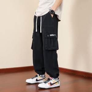 Pantalones Jogger Holgados de Estilo Americano para Hombre, Otoño Invierno, Casuales, de Baja Elasticidad, Pintados, Antiarrugas, de Forro Polar, Novedad 2024, Versátiles y a la Moda - Product Image 2