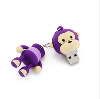 Singe personnalisé Forme USB 16 GO 2.0 Lecteur Flash avec Porte-clés Animal Mignon Stylo Lecteur Clé USB Clé USB