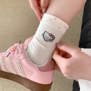 Kitty Cat Mid-Calf Socks Women Breathable Sweat-Absorbing Polyester Regular Casual Style - Product Image 5