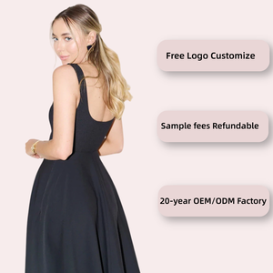 <span class=keywords><strong>Robe</strong></span> plissée noire mi-longue sans manches à col carré <span class=keywords><strong>style</strong></span> <span class=keywords><strong>corset</strong></span> pour femme - Fabrication sur mesure - Product Image 2