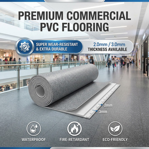 Revêtement de <span class=keywords><strong>sol</strong></span> en vinyle PVC de qualité commerciale, facile à installer, épaisseur 2 mm et 3 mm, résistant à l'usure, idéal pour les centres commerciaux à fort trafic - Product Image 1