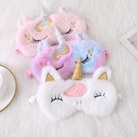 Nouvel Arrivage Mignon Réglable Doux Arc-en-ciel Animal Forme Filles En Peluche Sleeping Eye Cover Broderie Sourire Yeux Mignon Animal Eye