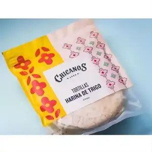Op Maat Gedrukt Logo Goedkope Rits Verzegelde Tortilla Wraps Verpakking Voedsel Veilig Brood Verpakking Mylar Tas