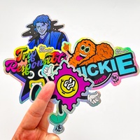 Autocollant d'hologramme arc-en-ciel imperméable facile à peler et résistant aux UV Autocollants holographiques en vinyle laser pour promotion