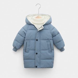 Trench chaud personnalisé pour enfants vêtements filles garçons <span class=keywords><strong>doudoune</strong></span> <span class=keywords><strong>mi</strong></span>-<span class=keywords><strong>longue</strong></span> manteau d'hiver en duvet rembourré à capuche solide et épais pour enfants - Product Image 1