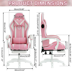 Muestra gratis Buen <span class=keywords><strong>Precio</strong></span> Silla <span class=keywords><strong>de</strong></span> juegos Luz LED RGB Ordenador Ergonómico Silla <span class=keywords><strong>de</strong></span> <span class=keywords><strong>videojuegos</strong></span> Altura ajustable Silla <span class=keywords><strong>de</strong></span> trabajo giratoria Lumbar - Product Image 3