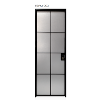 Portes intérieures/extérieures en aluminium de haute qualité, à longue durée de vie, modernes et personnalisées, en verre simple, pour appartement et villa