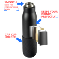 Bouteille d'eau en acier inoxydable FAYREN, anti-fuite, avec couvercle à clapet, paille et base en silicone pour la randonnée et le camping