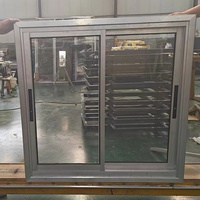 Günstiges Horizontales Aluminium-Schiebefenster Einfachverglasung Sicherheitsschloss Korrosionsbeständig Außen Winddicht Modernes Design