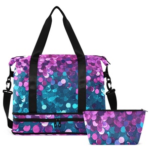 Custom Bling Design Waterproof Travel Duffel <b>Bag</b> Multi-functional Dry and Wet Separation Sport Yoga Travel Portable Gym <b>Bag</b> - Product Image 2