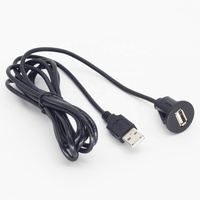 Câble d'extension USB 2.0 mâle à femelle pour meubles de tableau de bord de voiture Port de chargeur de prise USB à montage encastré