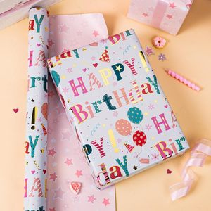 Papel de Regalo de Cumpleaños, 17 Pulgadas x 16.5 Pies, Diseño Colorido para Manualidades y Regalos - Product Image 2