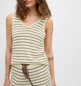 Bohemian Style Casual Fashion Women's <strong>Knit</strong> Set Cropped Rib <strong>Knit</strong> Top With Round Neck Stripe Sweater For Summer