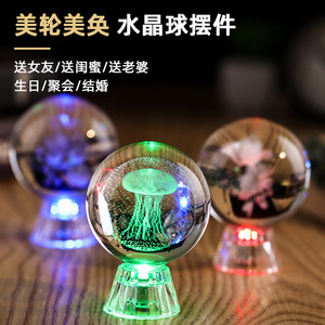 Bola de Cristal Brillante Dazhi con Grabado Interno, Adorno Decorativo para el Hogar, Bola Transparente Coleccionable, Regalo - Product Image 4