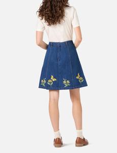 Falda Vaquera de Mezclilla Bordada para Mujer, Diseño Personalizado OEM ODM, Nueva Moda de Verano, Falda Corta Informal de Alta Calidad 100% Algodón - Product Image 2