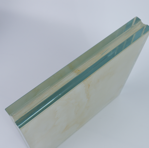 Panneau décoratif en verre artistique céramique à motif pierre naturelle beige chaud pour la décoration intérieure moderne des résidences et des bureaux - Product Image 5