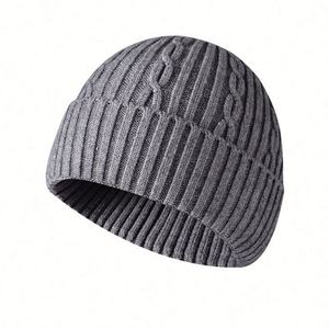 2025 Winter New Arrival Braided Pattern Design Solid Colour Knitted Beanie <b>Hat</b> <b>for</b> Women Men Outdoor Daily Fashion Warm - Product Image 1